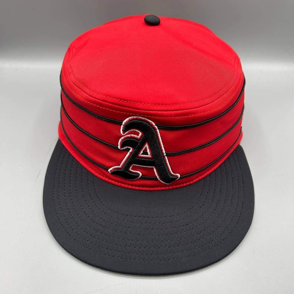 Oakland Athletics Pillbox Hat Men 7 1/4 Red Black The Game Fitted Cap New